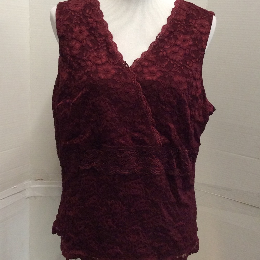 Burgundy Lace Cami  Tank Top